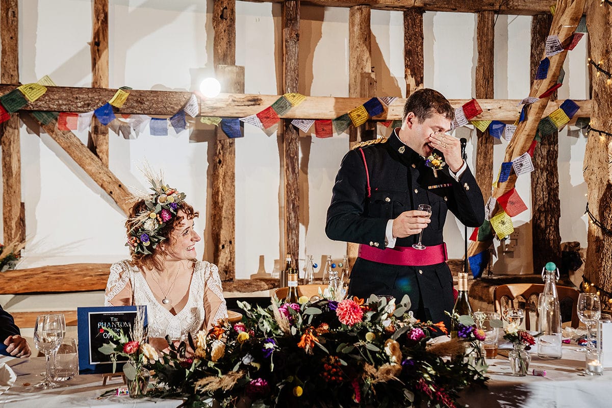 emotional groom making speech