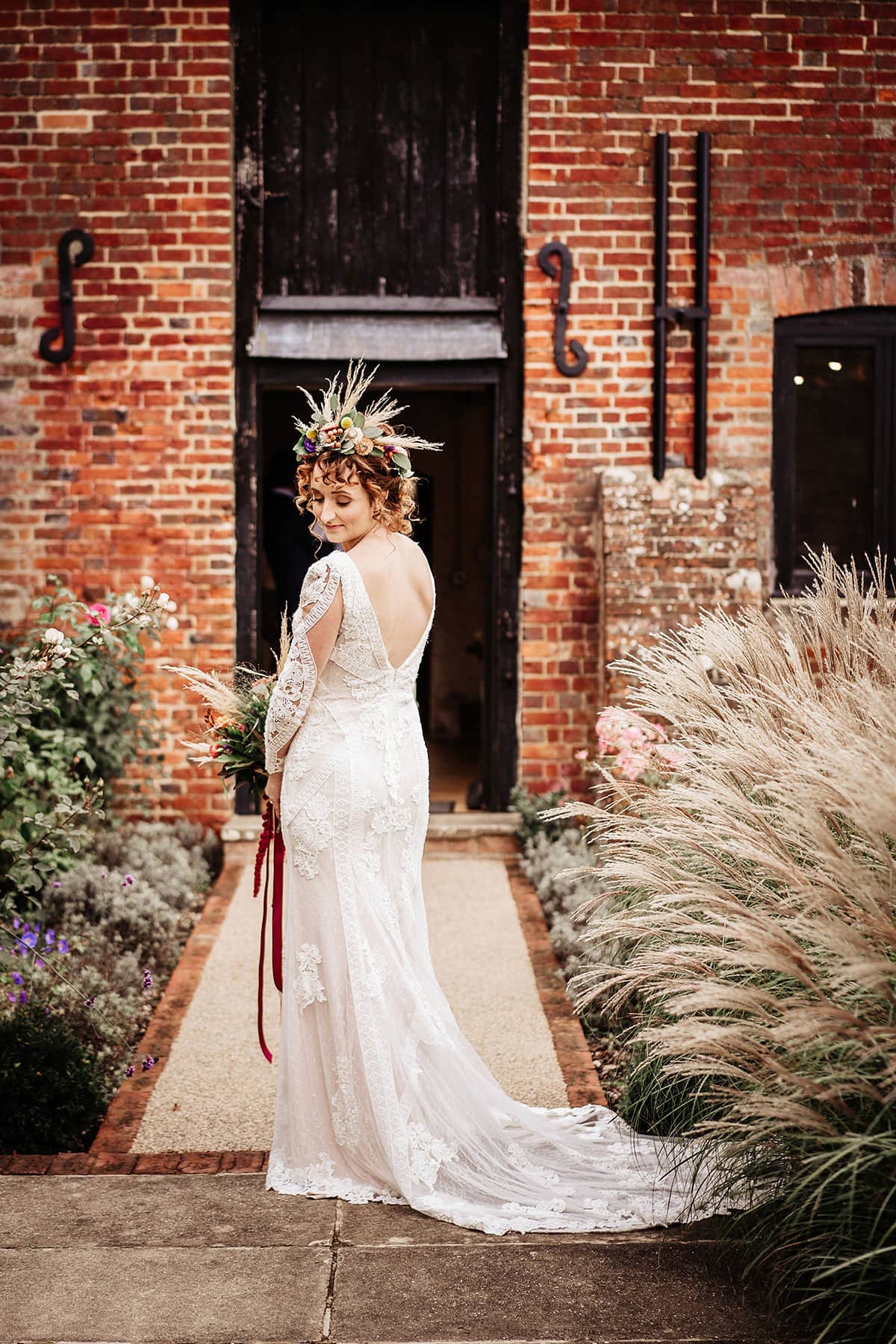 bride at Clock Barn
